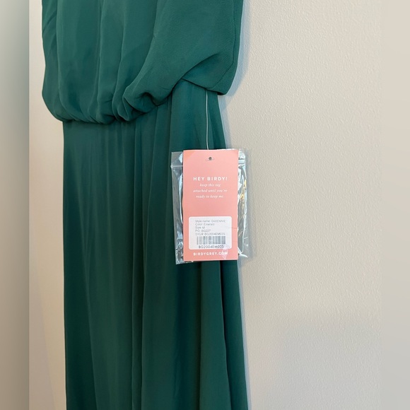 *NWT* Birdy Grey Gwennie Chiffon Emerald Bridesmaid Dress With Slit Size M - Picture 7 of 12